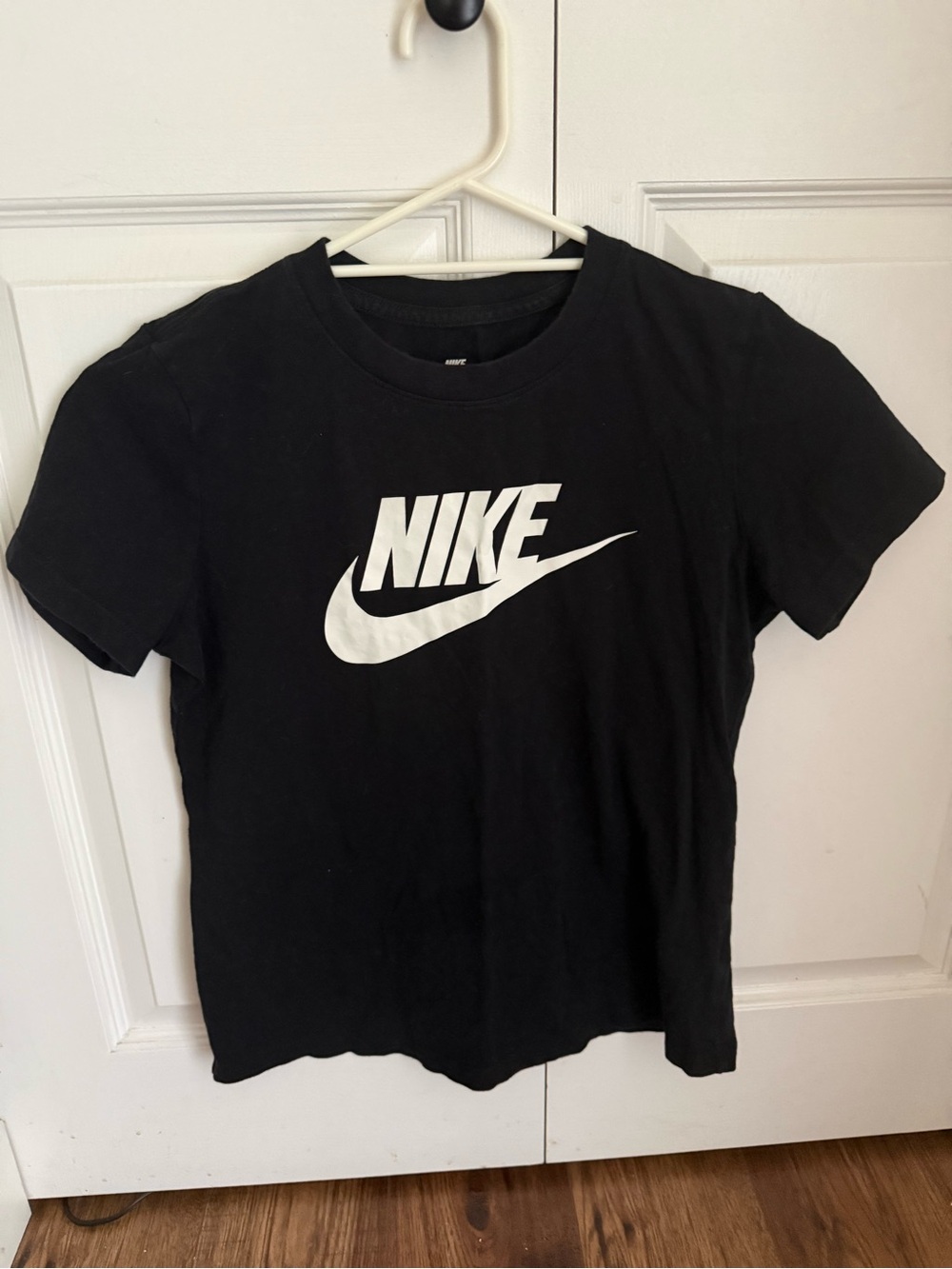 Nike Black Tee with White Swoosh Logo